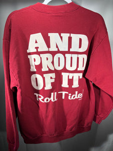 Vintage Bama Fan Crimson Crewneck Sweatshirt Medium