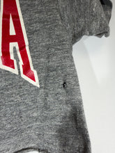 Load image into Gallery viewer, 1970's Bama X Russell Spellout Grey Cropped T-Shirt Youth Medium

