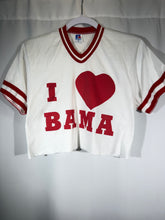 Load image into Gallery viewer, 1980's "I Love Bama" Russell White Cropped Shirt Women's Small
