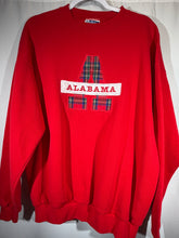 Load image into Gallery viewer, Vintage Alabama Plaid "A" Crimson Crewneck Sweatshirt Large
