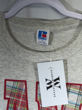 Load image into Gallery viewer, Vintage Bama X Russell Plaid Grey Spellout T-Shirt Large
