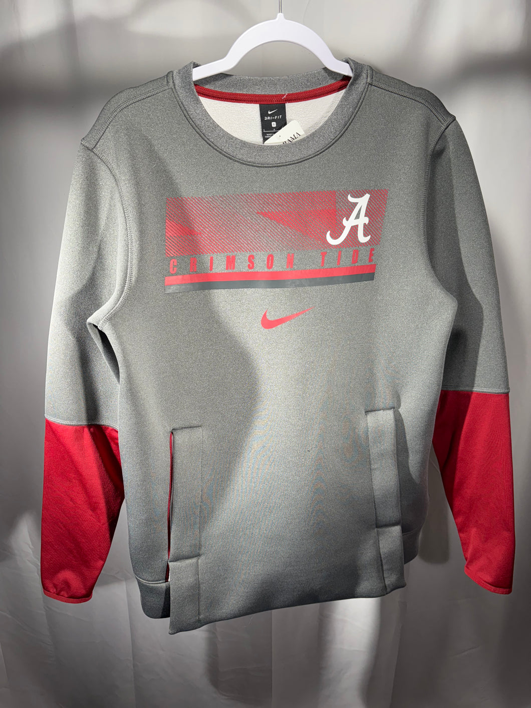 Alabama Nike Team Issued Grey/Crimson Crewneck Small