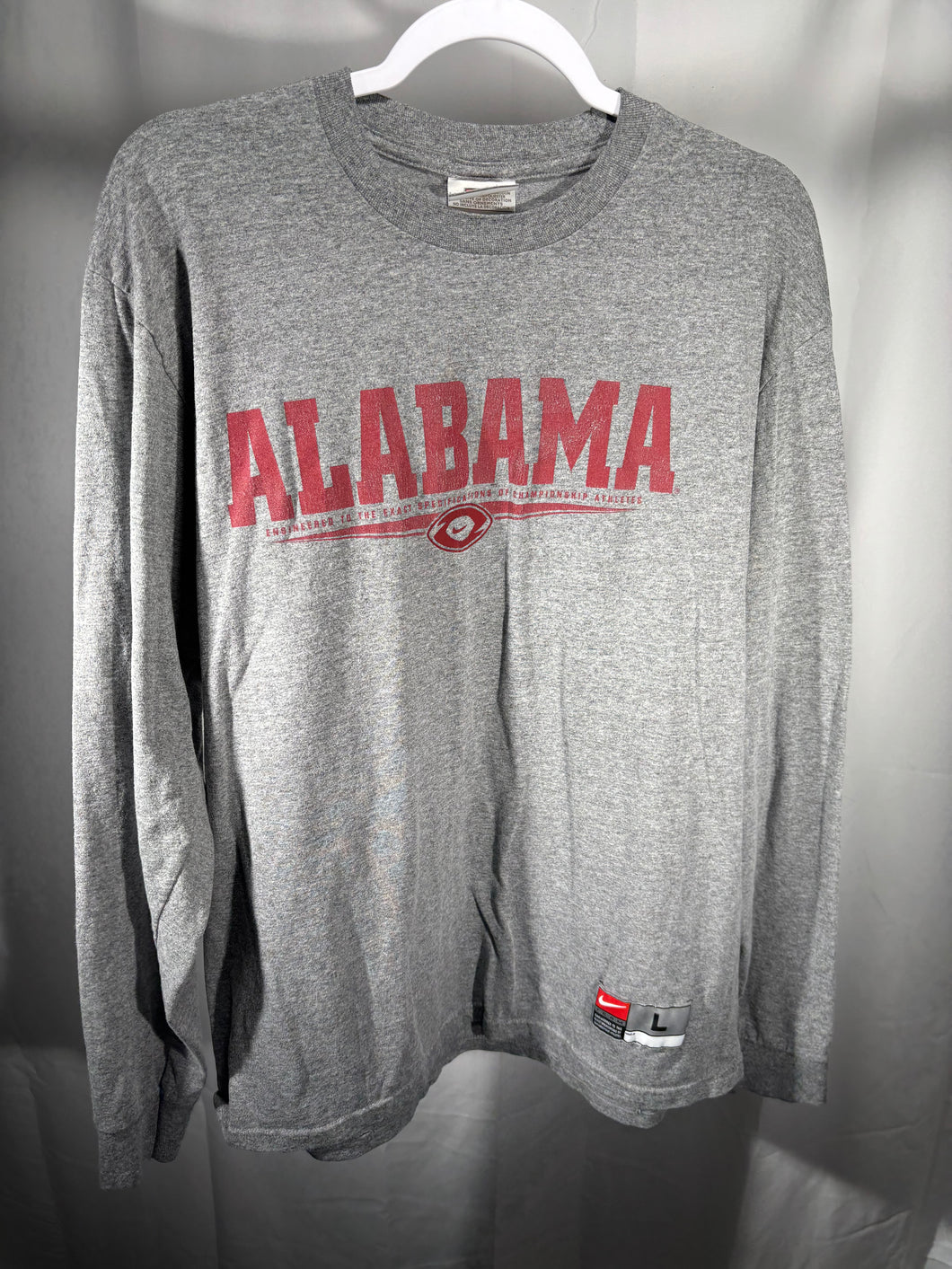 Nike Alabama Grey Long Sleeve Shirt Large