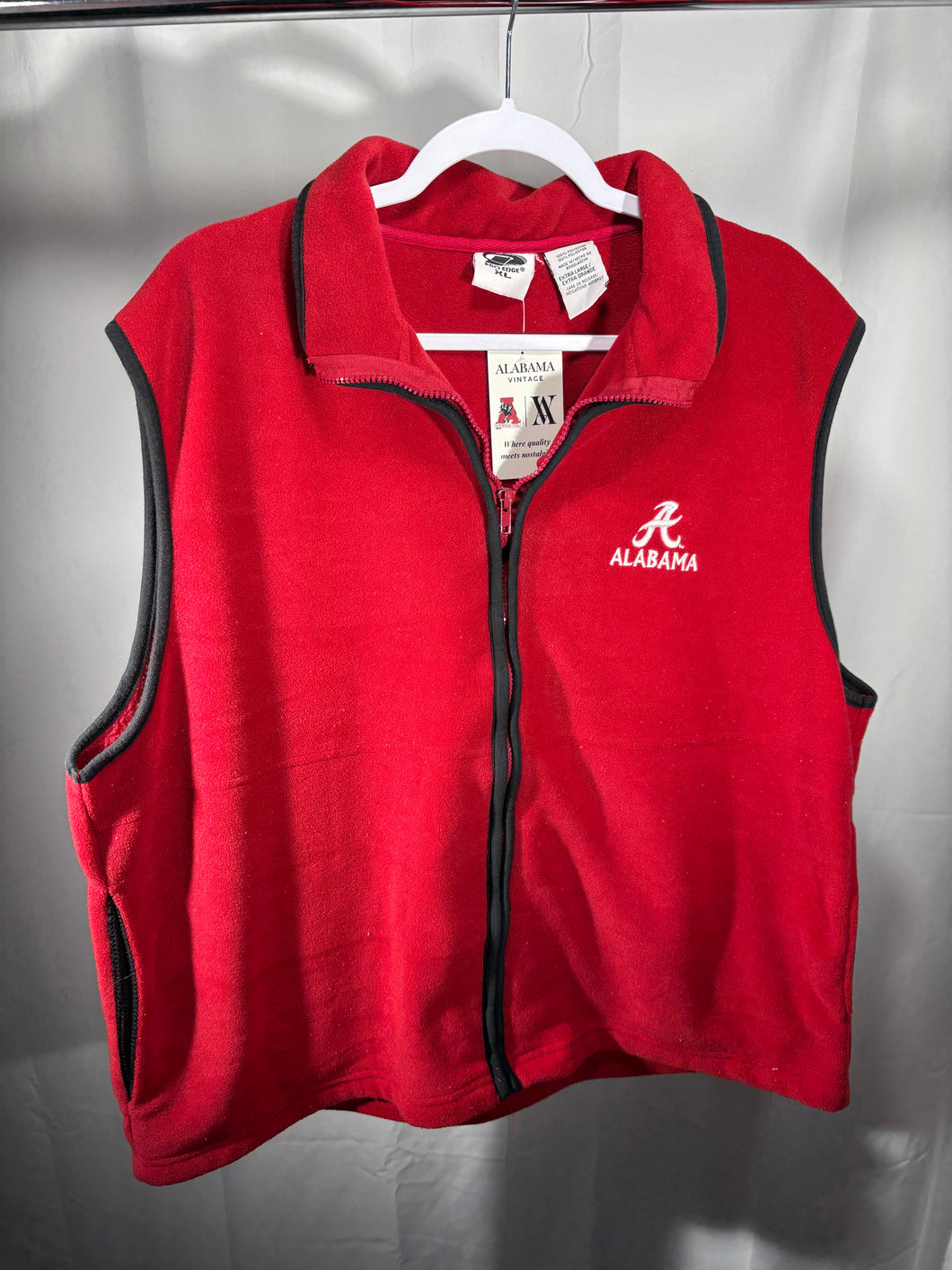 Vintage Alabama Pro Edge Fleece Zip Up Vest XL