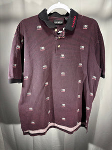 Vintage Alabama Striped Polo Shirt Large