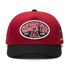 Load image into Gallery viewer, Alabama Oval Patch Throwback Snapback - Crimson/Black
