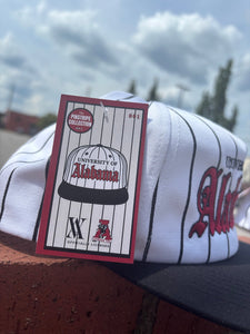 Alabama Old English Snapback Hat - Pinstripe Collection (Vol. 1) - Alabama VTG