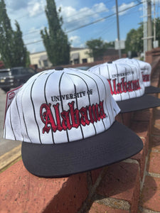 Alabama Old English Snapback Hat - Pinstripe Collection (Vol. 1) - Alabama VTG