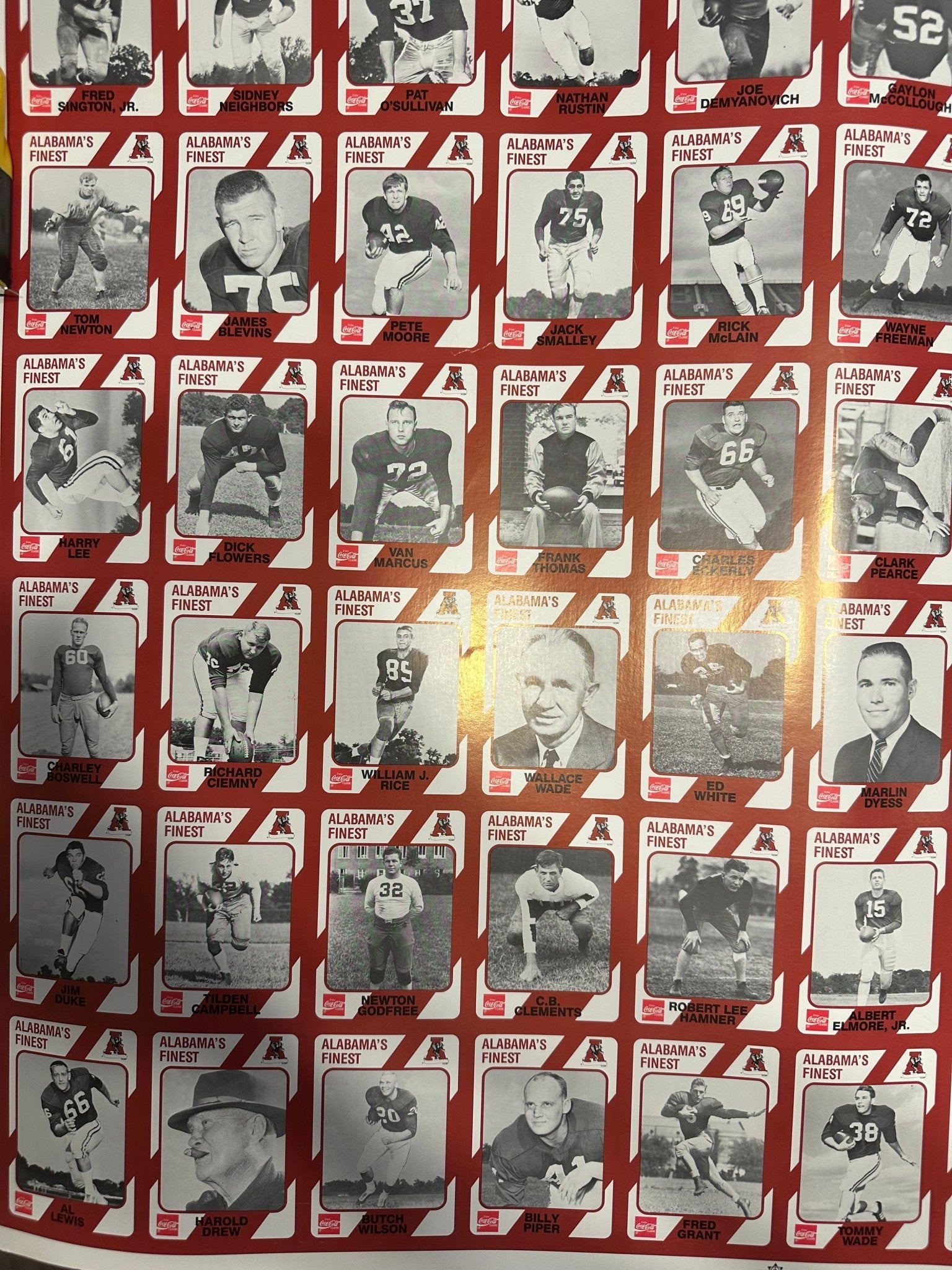 Alabama's Finest Football Legends Rare Uncut Trading Cards Alabama VTG Alabama's Finest Football Legends Rare Uncut Trading Cards Alabama VTG