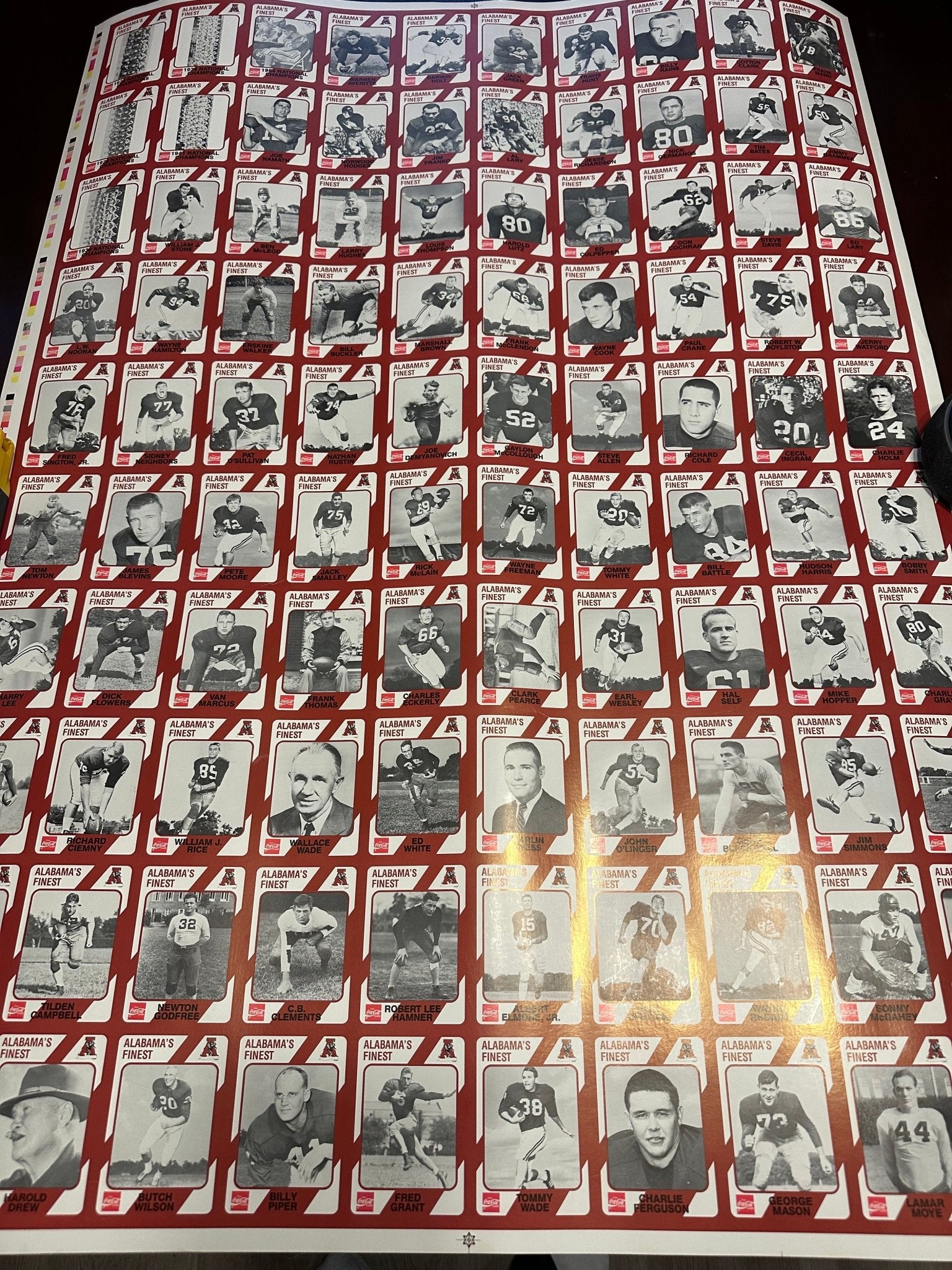 Alabama's Finest Football Legends Rare Uncut Trading Cards Alabama VTG Alabama's Finest Football Legends Rare Uncut Trading Cards Alabama VTG