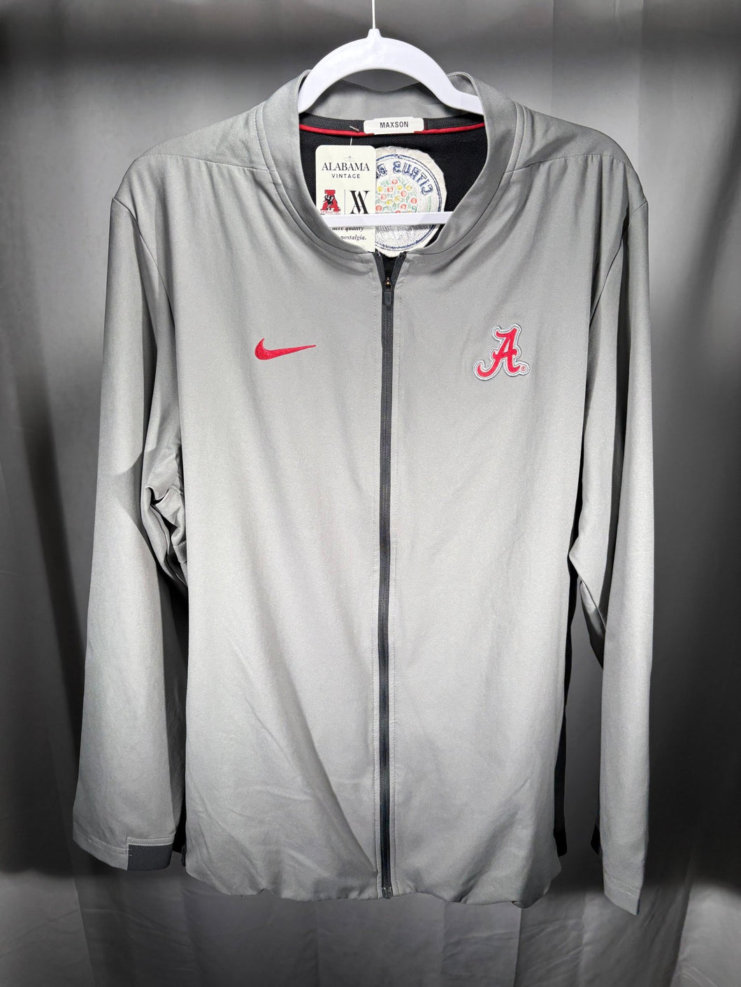 Citrus Bowl Nike X Alabama Team Issued Grey Zip Up Large - Alabama VTG