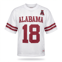 Load image into Gallery viewer, Cropped White Mesh Football Jersey (Boxy Oversized Fit) - Alabama VTG
