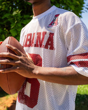 Load image into Gallery viewer, Cropped White Mesh Football Jersey (Boxy Oversized Fit) - Alabama VTG
