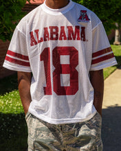 Load image into Gallery viewer, Cropped White Mesh Football Jersey (Boxy Oversized Fit) - Alabama VTG
