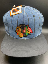 Load image into Gallery viewer, Vintage Chicago Blackhawks Pinstripes Snapback Hat
