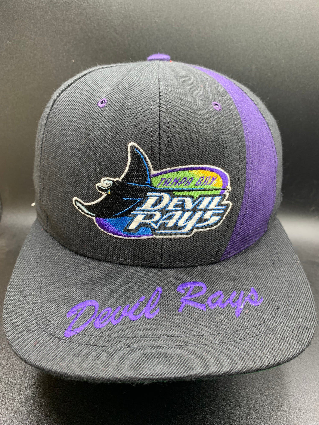 purple devil rays hat