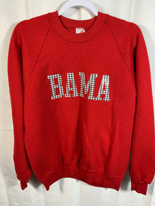 Vintage Bama Spellout Houndstooth Crewneck Sweatshirt Large