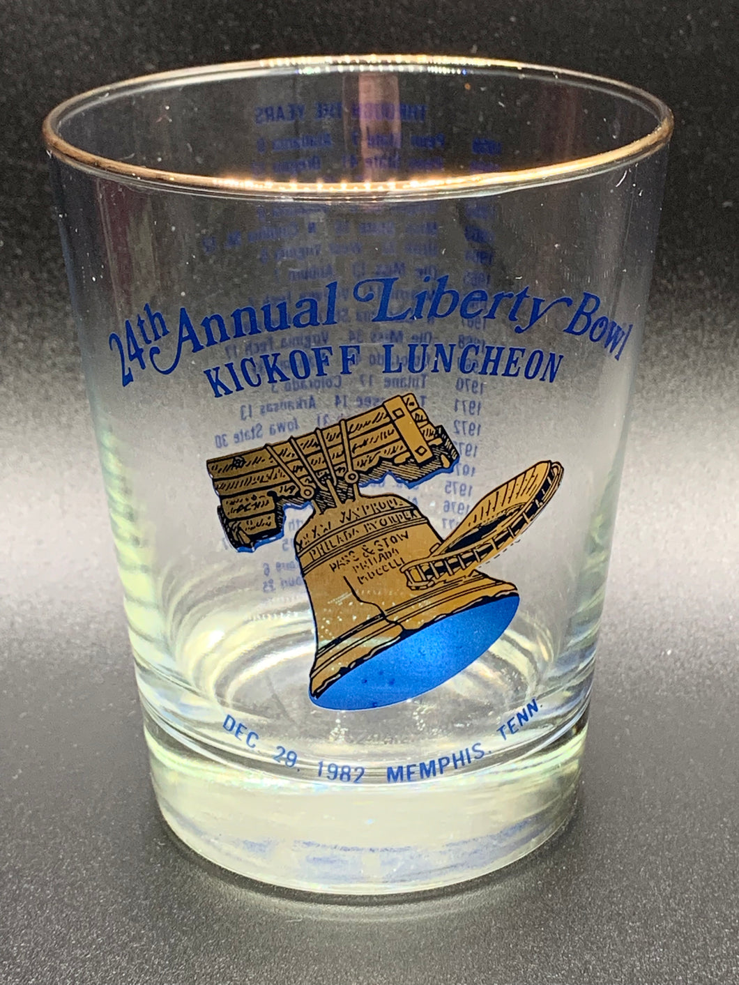 1982 Liberty Bowl Luncheon Collectible Glass