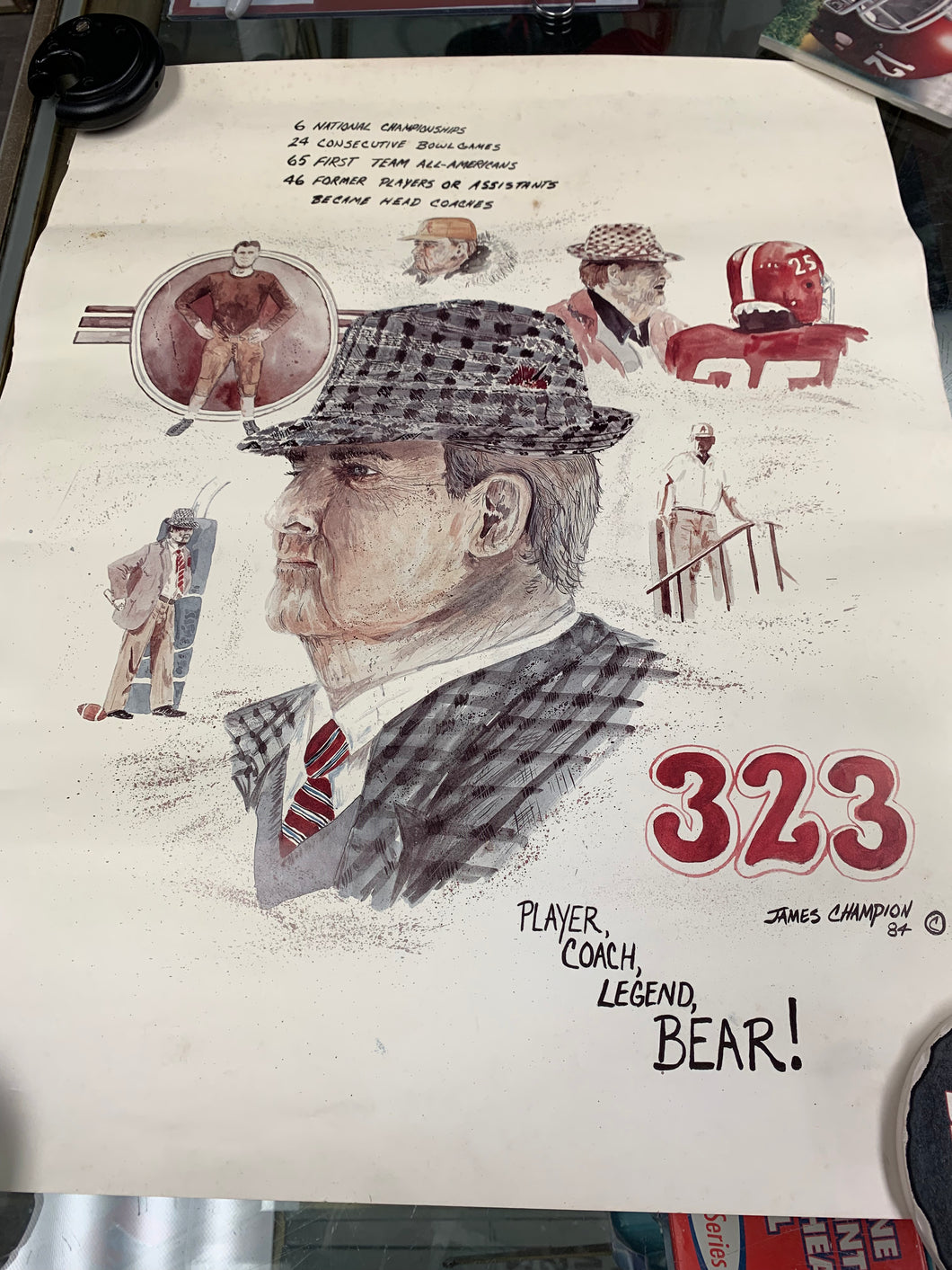 Bear Bryant 1984 Collectible Print