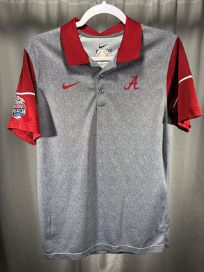 Nike X Alabama Grey Team Issued CFP Playoff Polo Small - Alabama VTG