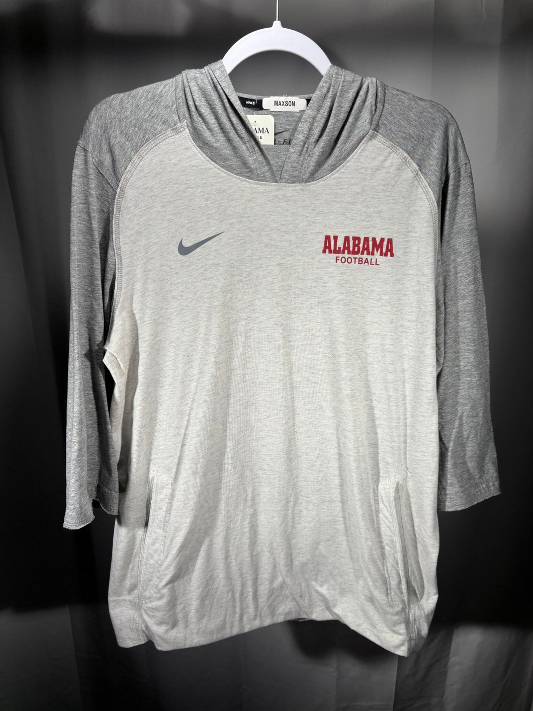 Nike X Alabama Team Issued Grey Lightweight Warmup with Hood Large - Alabama VTG