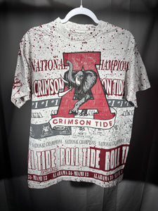 Vintage Alabama All Over Print Rare T-Shirt Medium - Alabama VTG