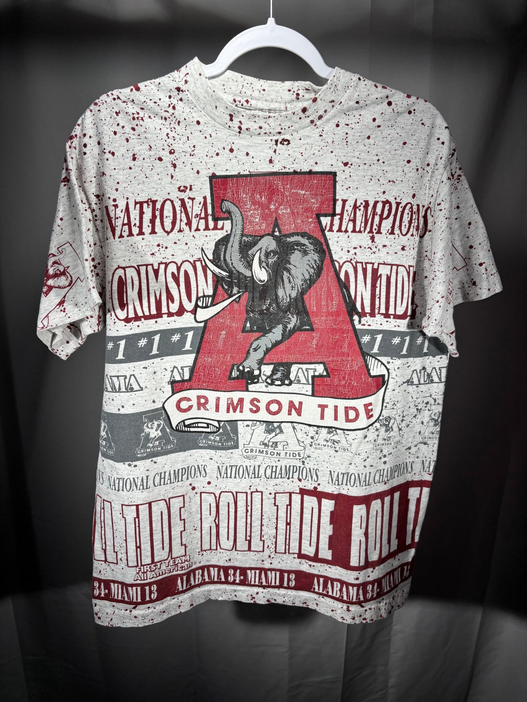 Vintage Alabama All Over Print Rare T-Shirt Medium - Alabama VTG