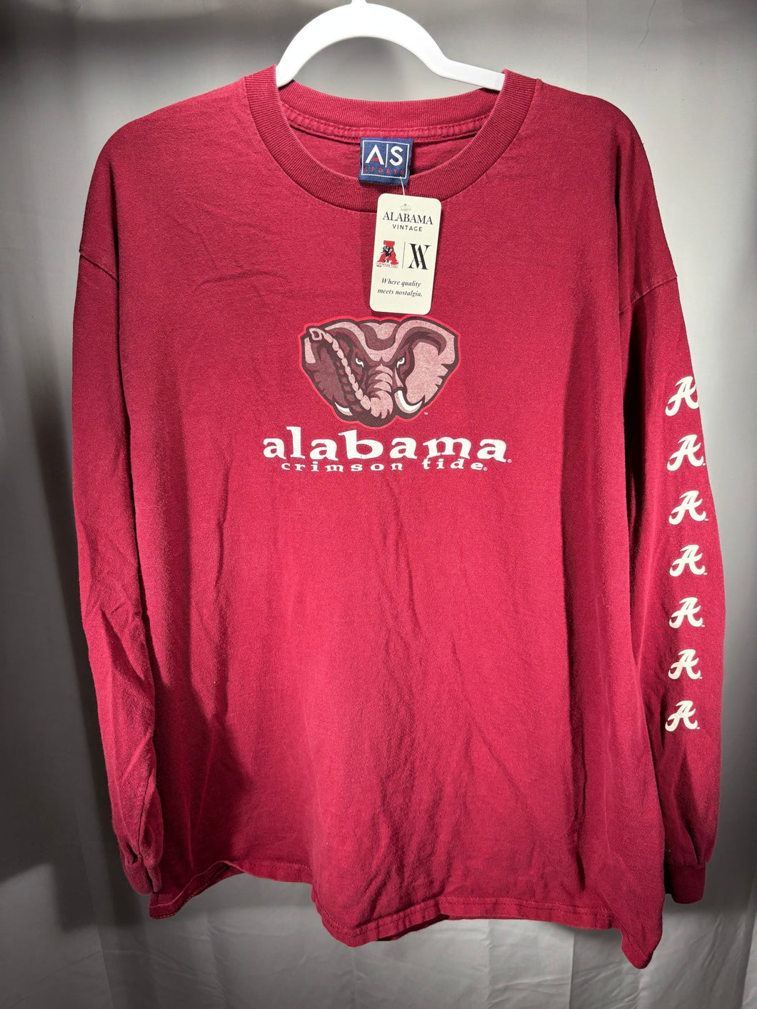 Vintage Alabama Crimson Long Sleeve Shirt XL - Alabama VTG