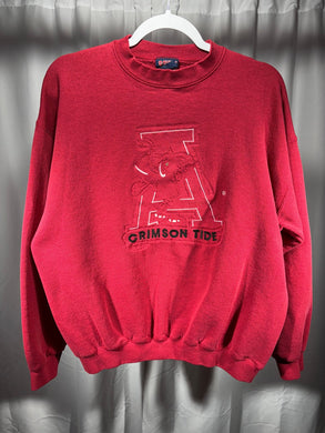 Vintage Alabama Embossed Crewneck Sweatshirt Large - Alabama VTG