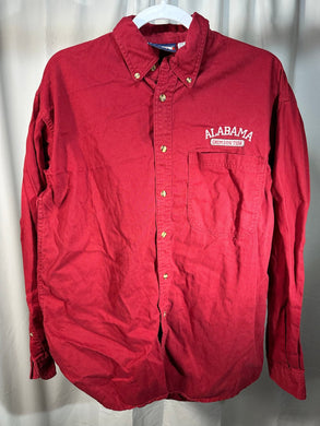 Vintage Alabama Embroidered Button Up Shirt Medium - Alabama VTG