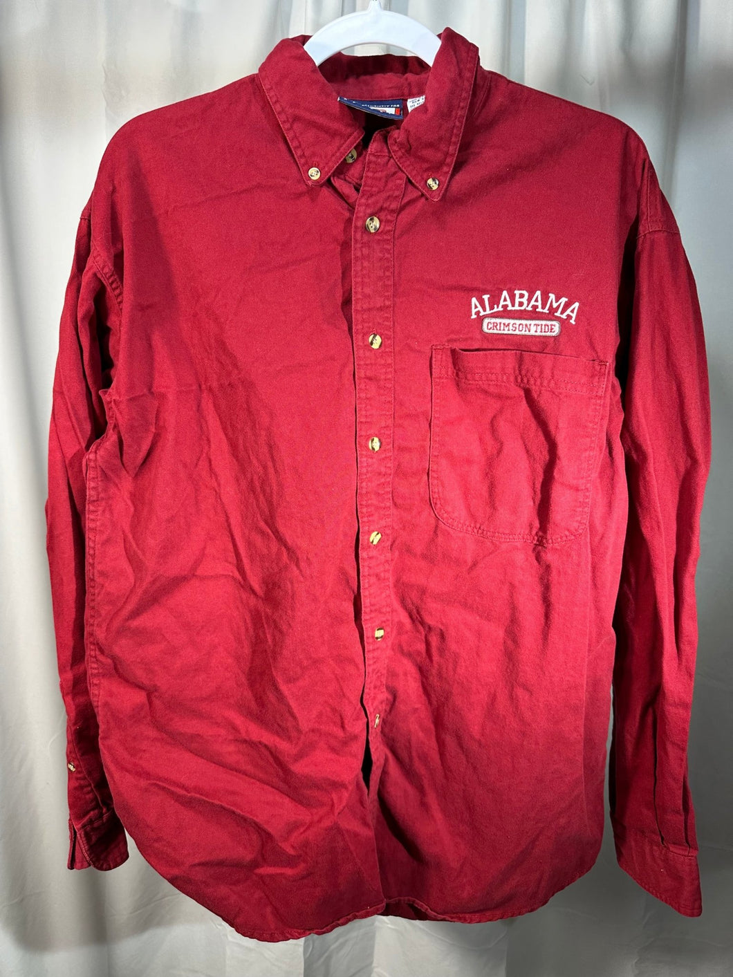 Vintage Alabama Embroidered Button Up Shirt Medium - Alabama VTG