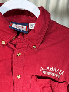 Vintage Alabama Embroidered Button Up Shirt Medium - Alabama VTG