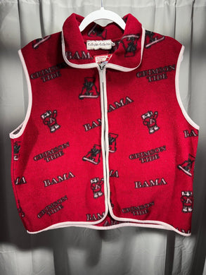 Vintage Alabama Fleece Zip Up Vest Womens Medium - Alabama VTG