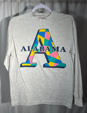 Vintage Alabama Long Sleeve Gray Shirt Medium - Alabama VTG