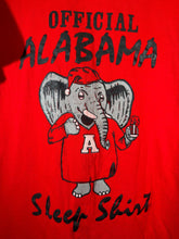 Load image into Gallery viewer, Vintage Alabama Sleep Shirt Crimson T-Shirt Large - Alabama VTG
