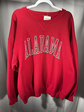 Vintage Alabama Spellout Crimson Crewneck Sweatshirt XXL 2XL - Alabama VTG