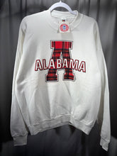 Load image into Gallery viewer, Vintage Alabama White Plaid A Crewneck Sweatshirt Large - Alabama VTG
