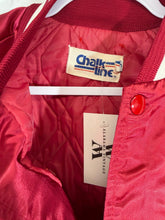 Load image into Gallery viewer, Vintage Alabama X Chalk Line Satin Crimson Bomber Jacket Boxy Large - Alabama VTG
