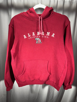 Vintage Alabama X Red Oak Embroidered Crimson Hoodie Sweatshirt Medium - Alabama VTG