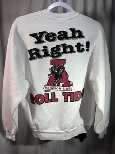 Vintage Alabama X Red Oak White Crewneck Sweatshirt Medium - Alabama VTG