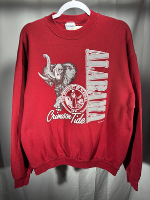 Vintage Alabama X Tee Jays Crimson Crewneck Sweatshirt Large - Alabama VTG