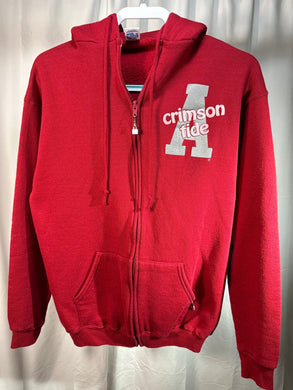 Vintage Alabama Zip Up Zip Up Hoodie Sweatshirt Medium - Alabama VTG