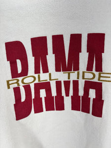 Vintage Bama X Jerzees White Crewneck Sweatshirt Medium - Alabama VTG