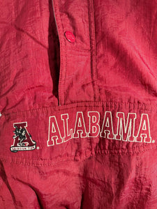 Vintage Starter X Alabama Puffer Half Zip Striped Pullover Small - Alabama VTG