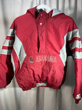 Load image into Gallery viewer, Vintage Starter X Alabama Puffer Half Zip Striped Pullover Small - Alabama VTG
