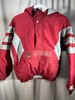 Vintage Starter X Alabama Puffer Half Zip Striped Pullover Small - Alabama VTG
