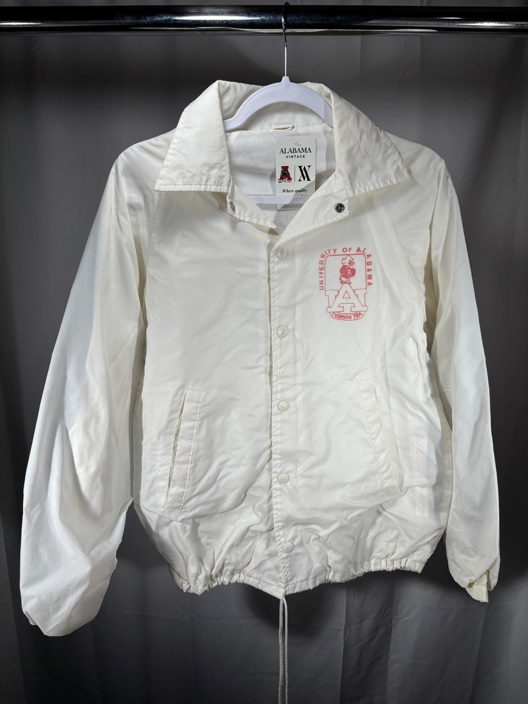 Vintage University of Alabama Rare White Coaches Jacket Small - Alabama VTG