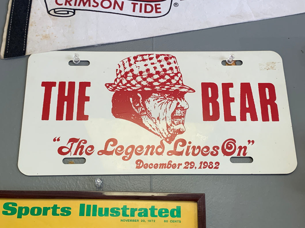 Bear Bryant Rare Collectible License Plate