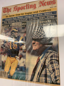 1980 Bear Bryant Collectible Newspaper Framed Picture