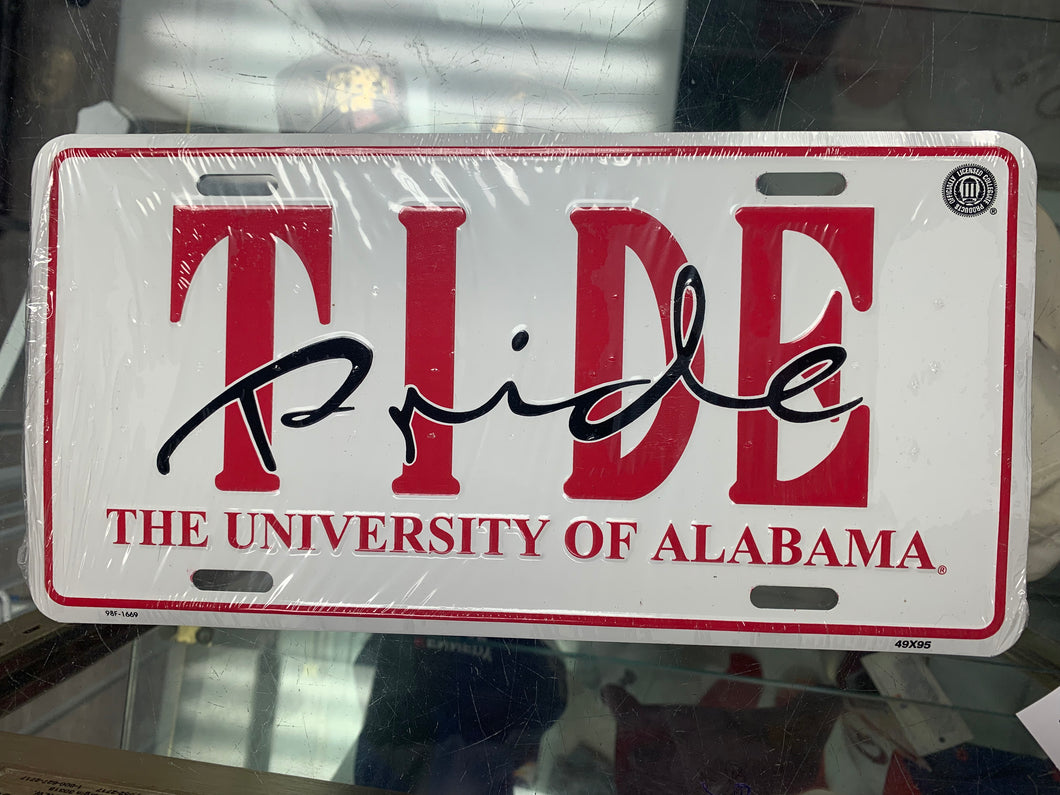 Vintage University of Alabama Tide Pride Collectible License Plate